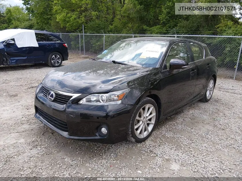 2012 Lexus Ct 200 VIN: JTHKD5BH0C2107571 Lot: 45108501