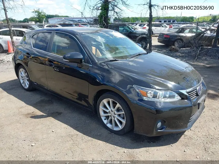 2012 Lexus Ct 200H Premium VIN: JTHKD5BH0C2053690 Lot: 45257216