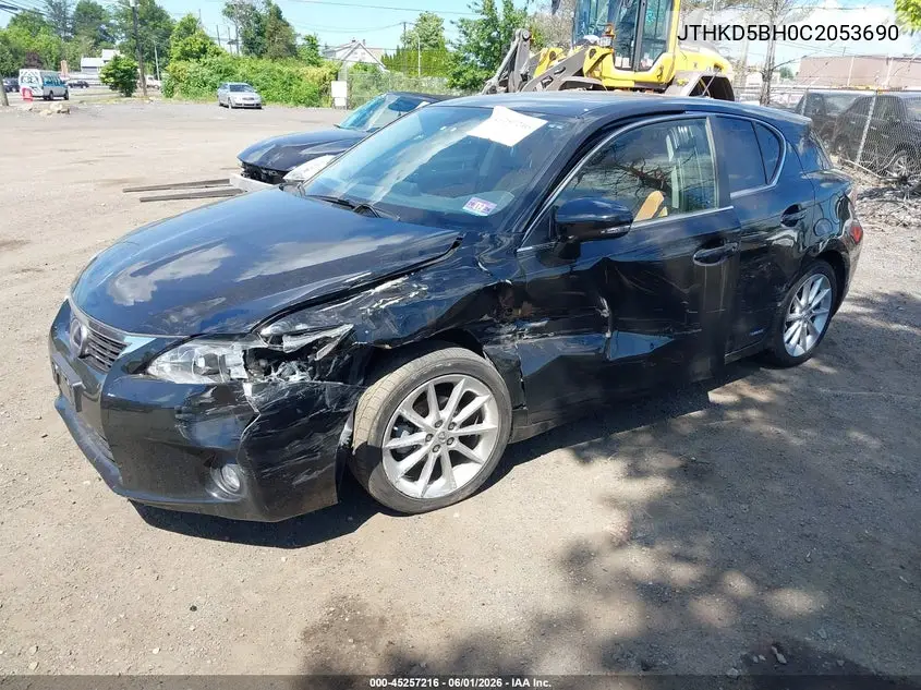 2012 Lexus Ct 200H Premium VIN: JTHKD5BH0C2053690 Lot: 45257216