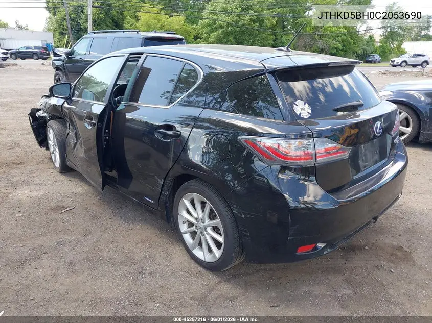 2012 Lexus Ct 200H Premium VIN: JTHKD5BH0C2053690 Lot: 45257216