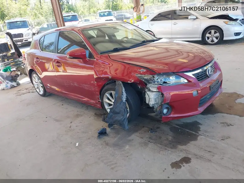 2012 Lexus Ct 200H Premium VIN: JTHKD5BH7C2106157 Lot: 45272196