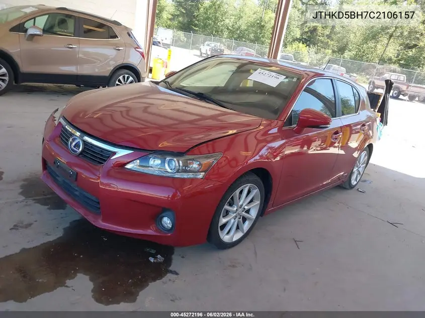 2012 Lexus Ct 200H Premium VIN: JTHKD5BH7C2106157 Lot: 45272196