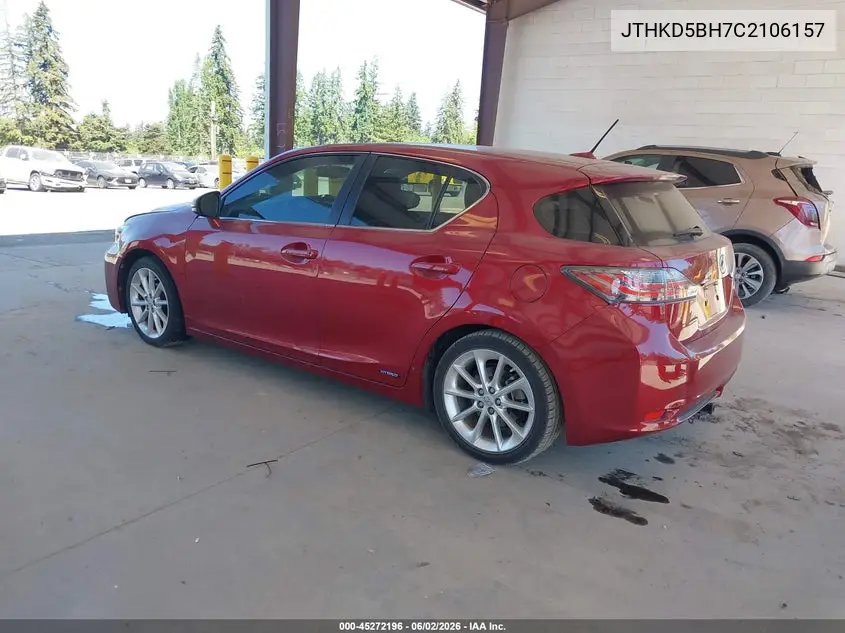 2012 Lexus Ct 200H Premium VIN: JTHKD5BH7C2106157 Lot: 45272196