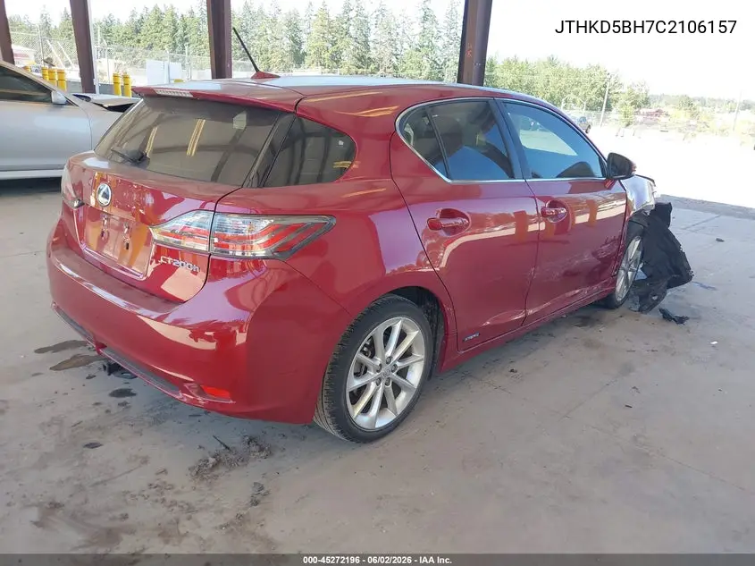 2012 Lexus Ct 200H Premium VIN: JTHKD5BH7C2106157 Lot: 45272196