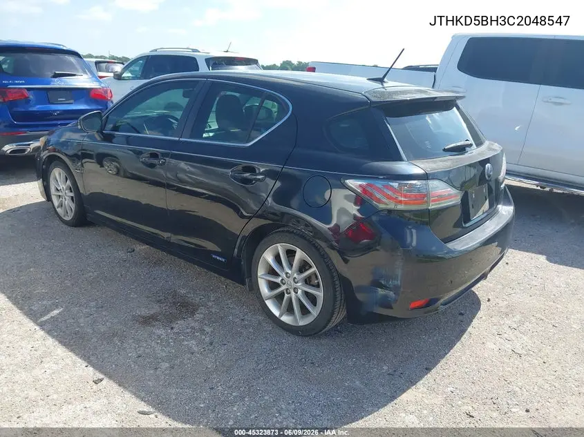 2012 Lexus Ct 200H Premium VIN: JTHKD5BH3C2048547 Lot: 45323873