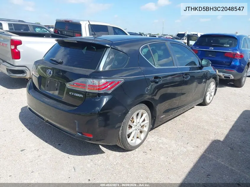 2012 Lexus Ct 200H Premium VIN: JTHKD5BH3C2048547 Lot: 45323873