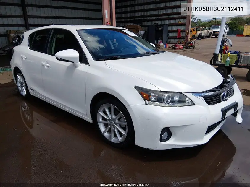 2012 Lexus Ct 200H Premium VIN: JTHKD5BH3C2112411 Lot: 45326679