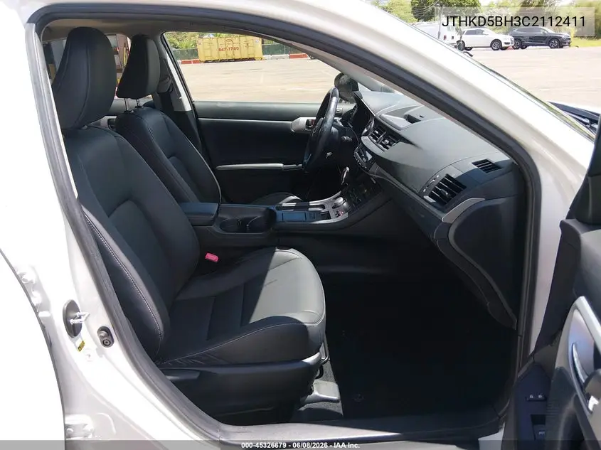 2012 Lexus Ct 200H Premium VIN: JTHKD5BH3C2112411 Lot: 45326679