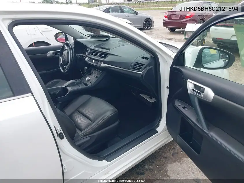 2012 Lexus Ct 200H Premium VIN: JTHKD5BH6C2121894 Lot: 45337403
