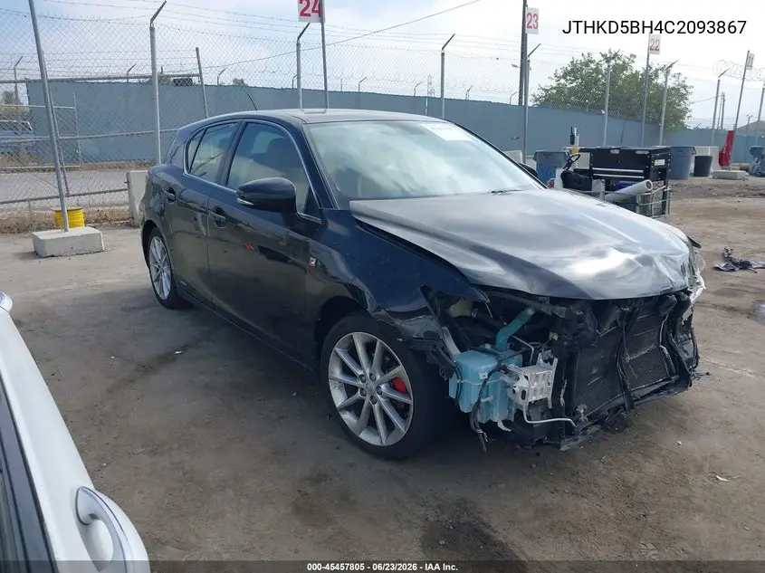 2012 Lexus Ct 200H Premium VIN: JTHKD5BH4C2093867 Lot: 45457805
