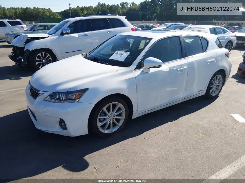 2012 Lexus Ct 200 VIN: JTHKD5BH6C2122074 Lot: 45458117