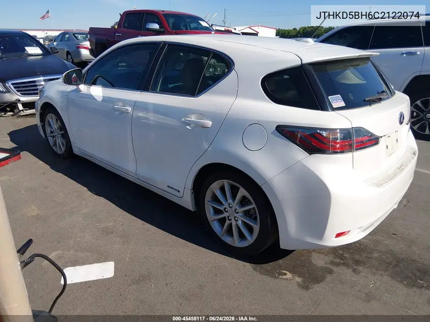 2012 Lexus Ct 200 VIN: JTHKD5BH6C2122074 Lot: 45458117