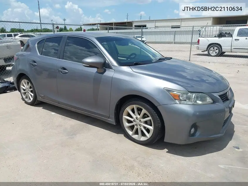 2012 Lexus Ct 200H Premium VIN: JTHKD5BH2C2110634 Lot: 45518731