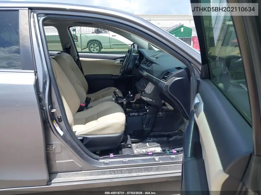 2012 Lexus Ct 200H Premium VIN: JTHKD5BH2C2110634 Lot: 45518731