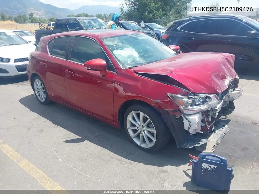 2012 Lexus Ct 200H Premium VIN: JTHKD5BH5C2109476 Lot: 45522827