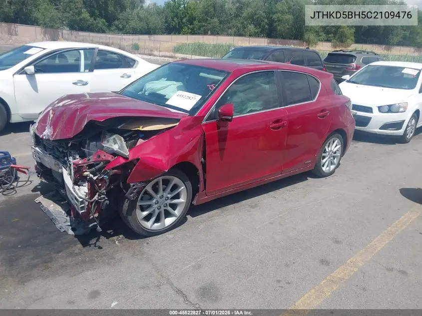 2012 Lexus Ct 200H Premium VIN: JTHKD5BH5C2109476 Lot: 45522827