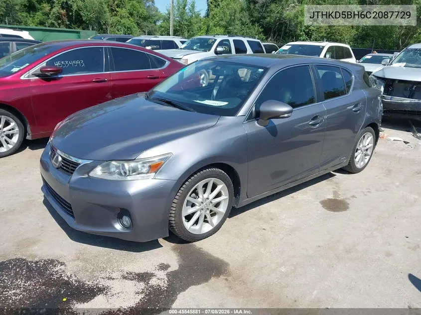 2012 Lexus Ct 200H Premium VIN: JTHKD5BH6C2087729 Lot: 45545881