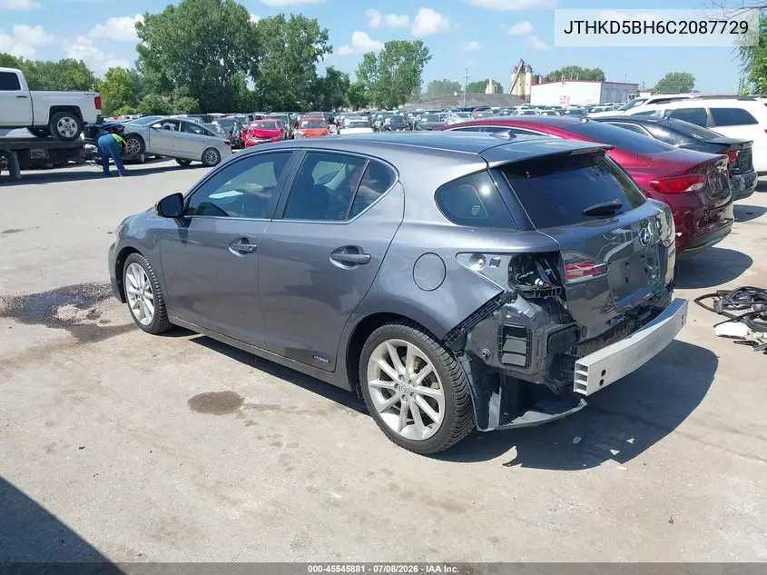 2012 Lexus Ct 200H Premium VIN: JTHKD5BH6C2087729 Lot: 45545881