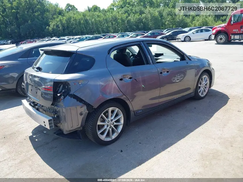 2012 Lexus Ct 200H Premium VIN: JTHKD5BH6C2087729 Lot: 45545881
