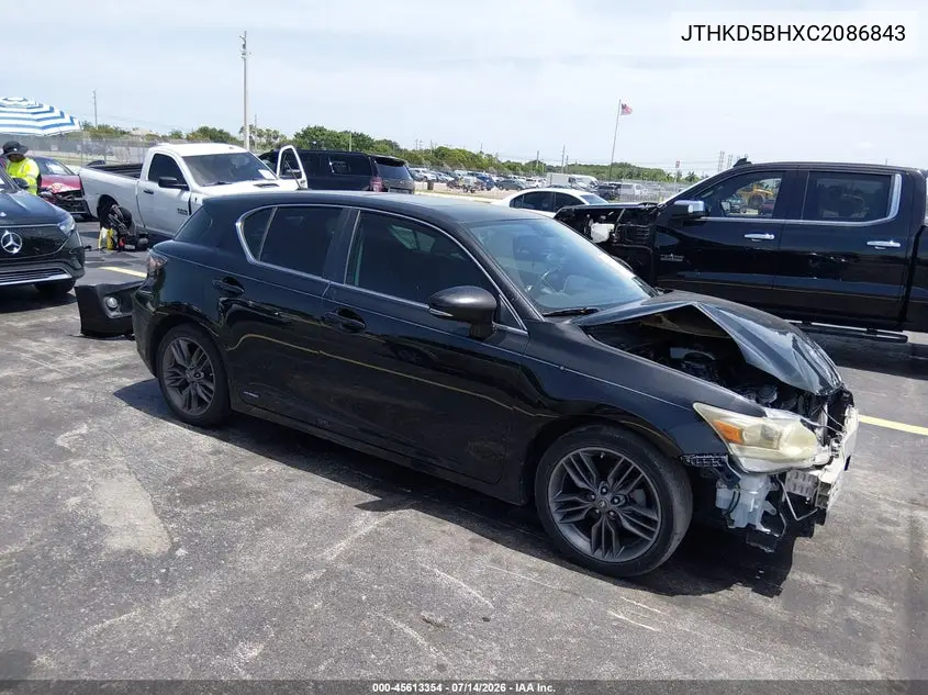 2012 Lexus Ct 200H Premium VIN: JTHKD5BHXC2086843 Lot: 45613354