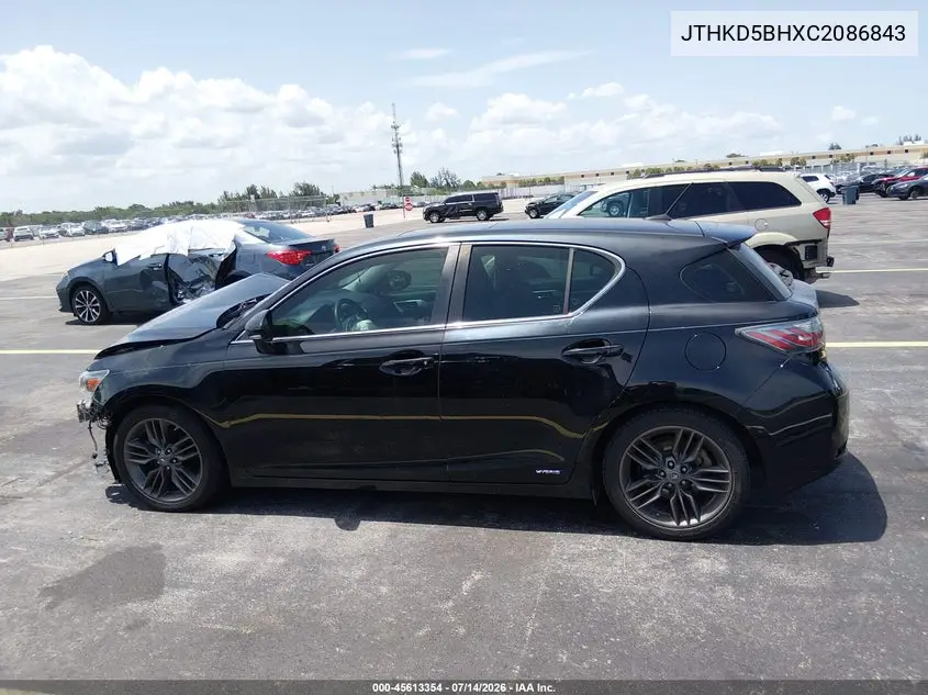 2012 Lexus Ct 200H Premium VIN: JTHKD5BHXC2086843 Lot: 45613354