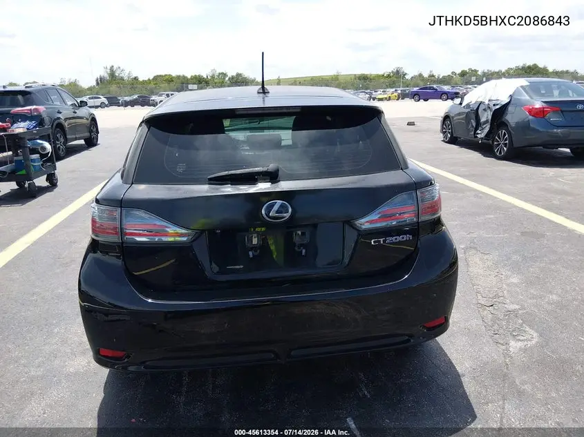 2012 Lexus Ct 200H Premium VIN: JTHKD5BHXC2086843 Lot: 45613354