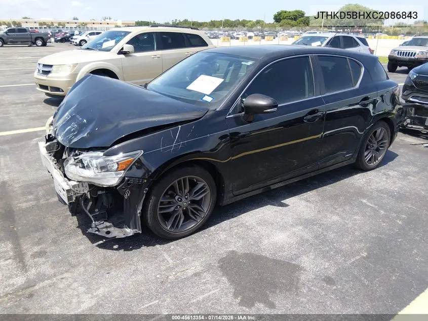 2012 Lexus Ct 200H Premium VIN: JTHKD5BHXC2086843 Lot: 45613354
