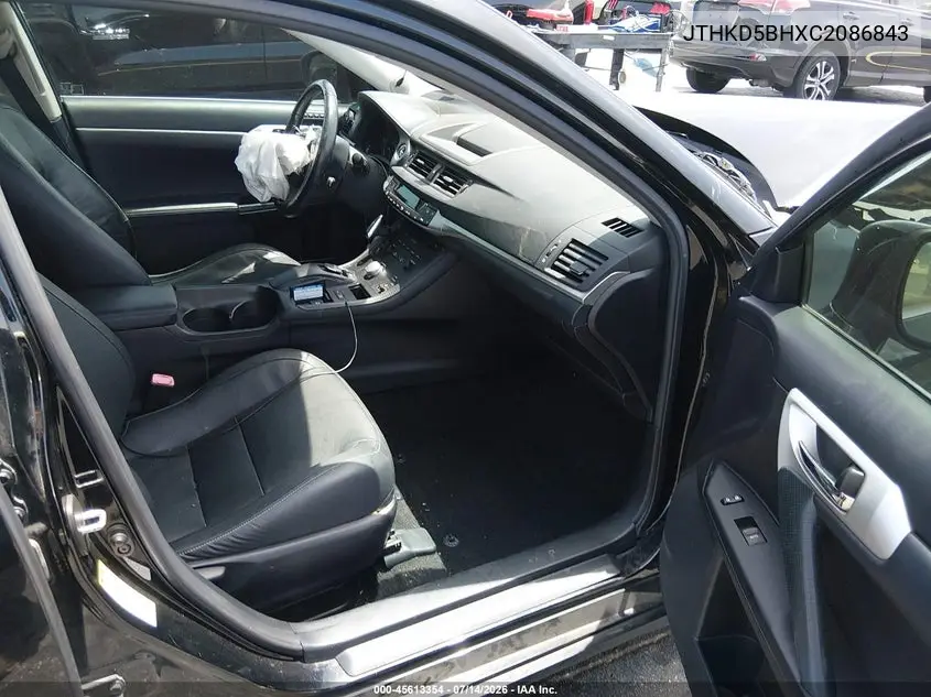 2012 Lexus Ct 200H Premium VIN: JTHKD5BHXC2086843 Lot: 45613354