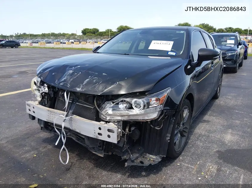 2012 Lexus Ct 200H Premium VIN: JTHKD5BHXC2086843 Lot: 45613354