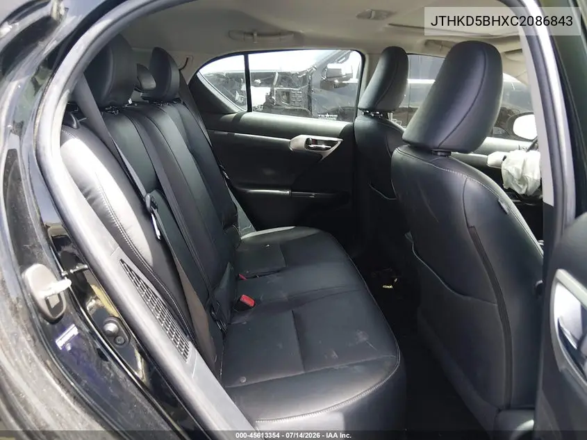 2012 Lexus Ct 200H Premium VIN: JTHKD5BHXC2086843 Lot: 45613354