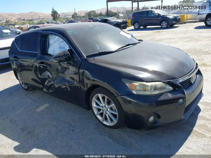 2012 Lexus Ct 200H Premium VIN: JTHKD5BH7C2058403 Lot: 45616013