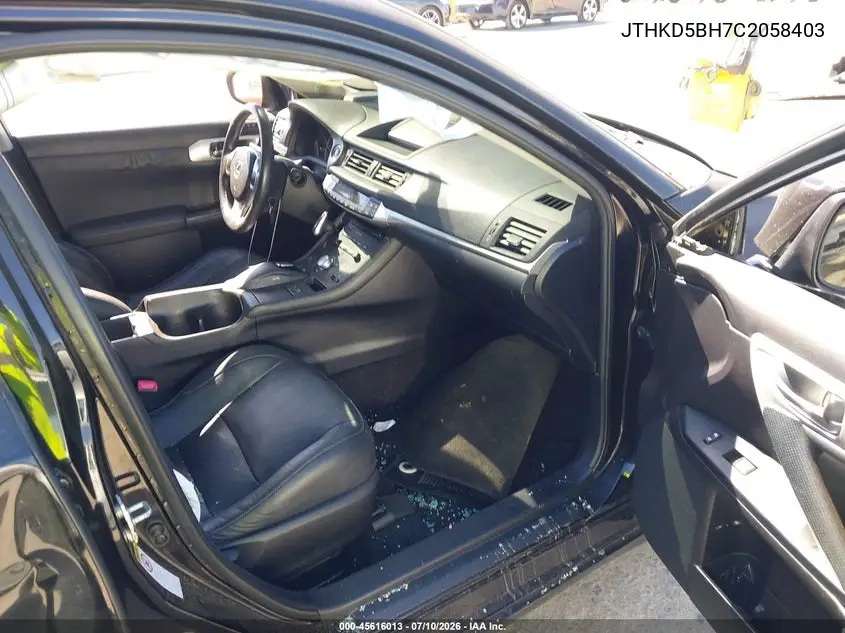 2012 Lexus Ct 200H Premium VIN: JTHKD5BH7C2058403 Lot: 45616013