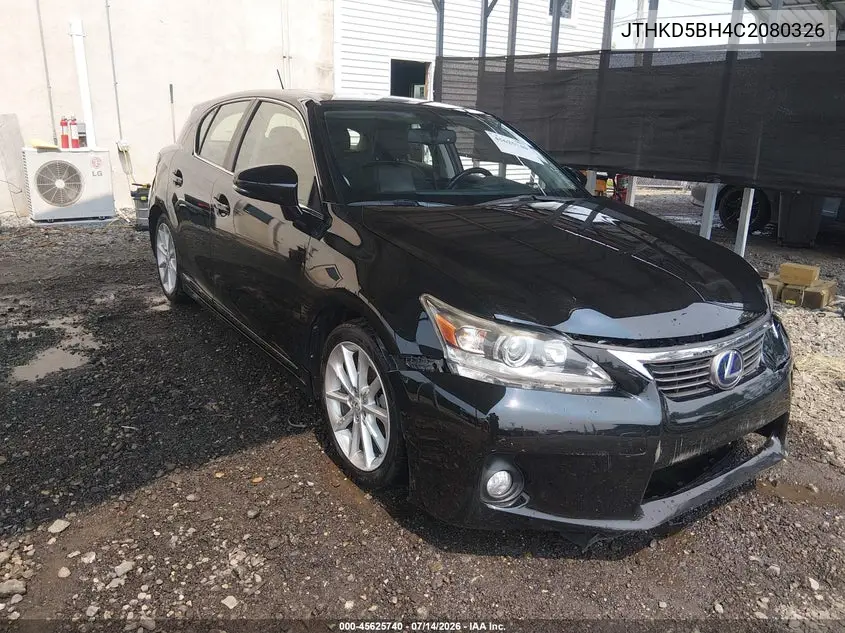 2012 Lexus Ct 200H Premium VIN: JTHKD5BH4C2080326 Lot: 45625740