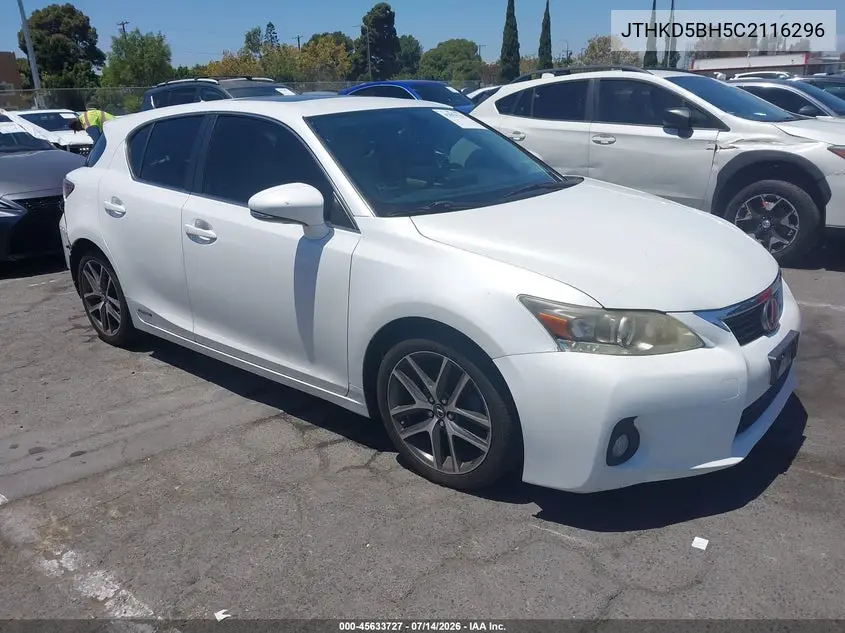 2012 Lexus Ct 200H Premium VIN: JTHKD5BH5C2116296 Lot: 45633727