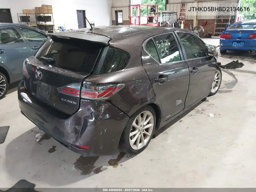 2013 Lexus Ct 200H VIN: JTHKD5BH8D2134616 Lot: 45058555
