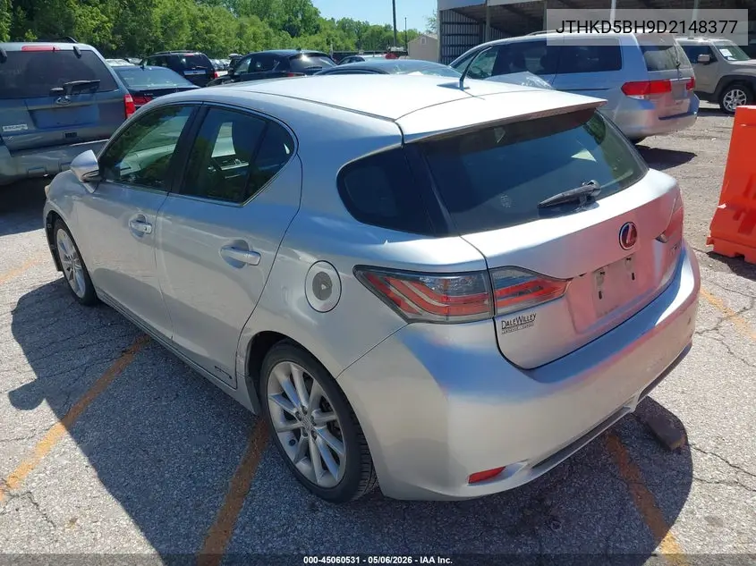 2013 Lexus Ct 200H VIN: JTHKD5BH9D2148377 Lot: 45060531