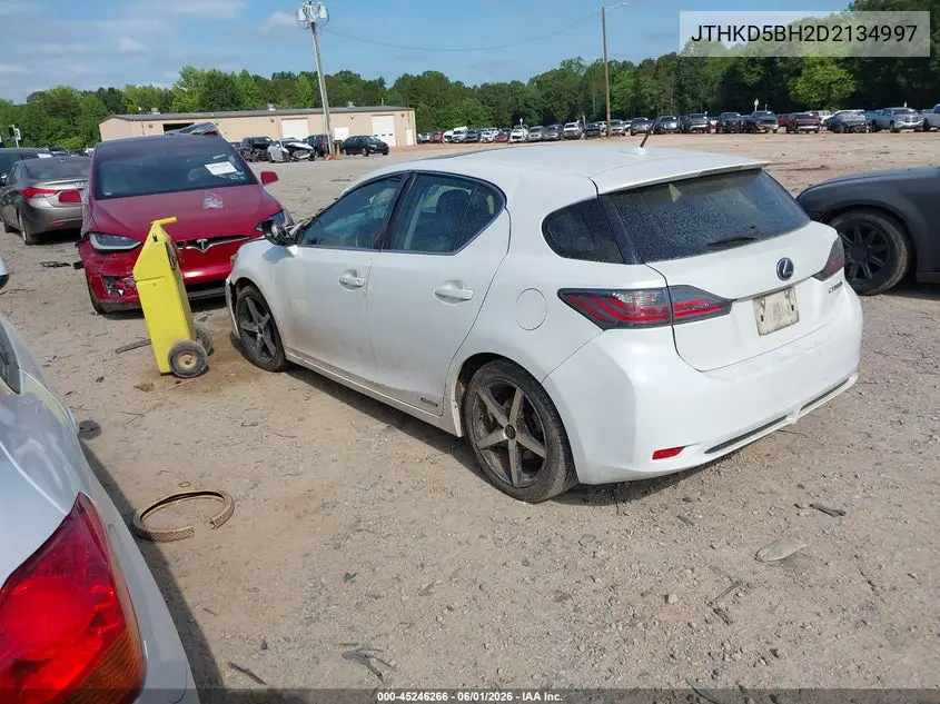 2013 Lexus Ct 200H VIN: JTHKD5BH2D2134997 Lot: 45246266