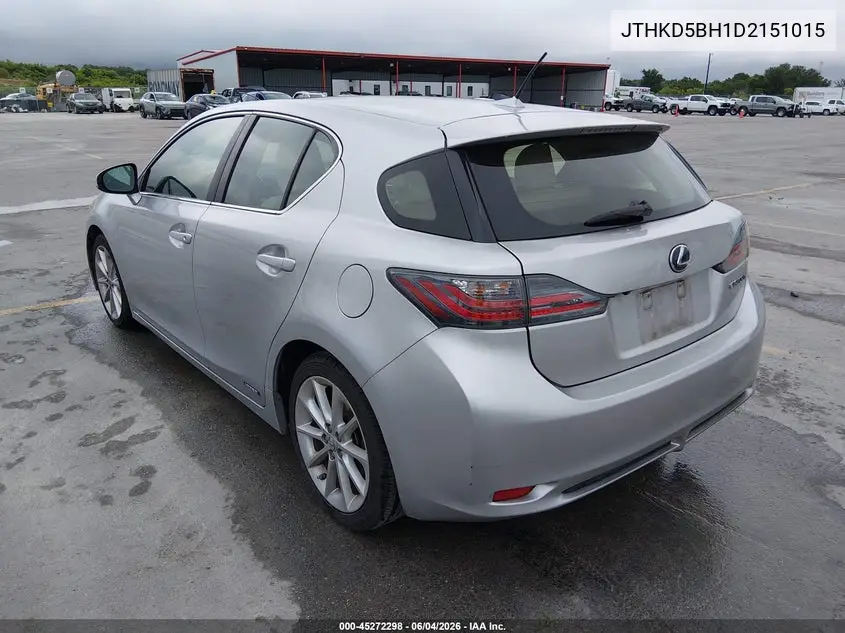 2013 Lexus Ct 200H VIN: JTHKD5BH1D2151015 Lot: 45272298
