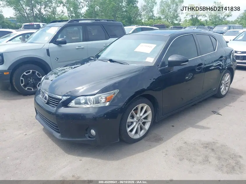 2013 Lexus Ct 200H VIN: JTHKD5BH6D2141838 Lot: 45299541