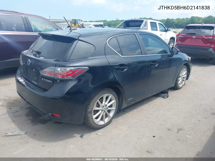 2013 Lexus Ct 200H VIN: JTHKD5BH6D2141838 Lot: 45299541