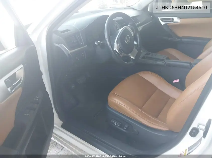 2013 Lexus Ct 200H VIN: JTHKD5BH4D2154510 Lot: 45324705