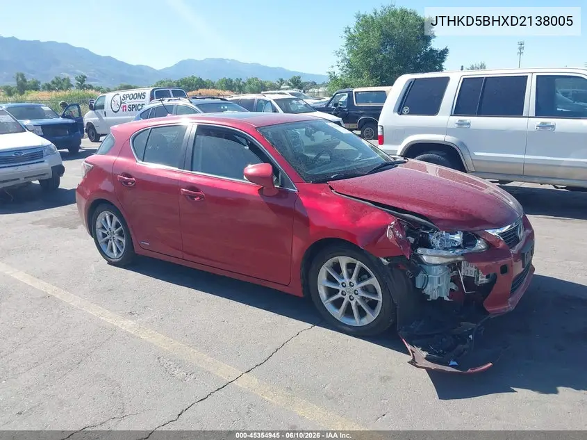 2013 Lexus Ct 200H VIN: JTHKD5BHXD2138005 Lot: 45354945