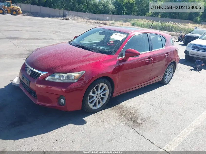 2013 Lexus Ct 200H VIN: JTHKD5BHXD2138005 Lot: 45354945