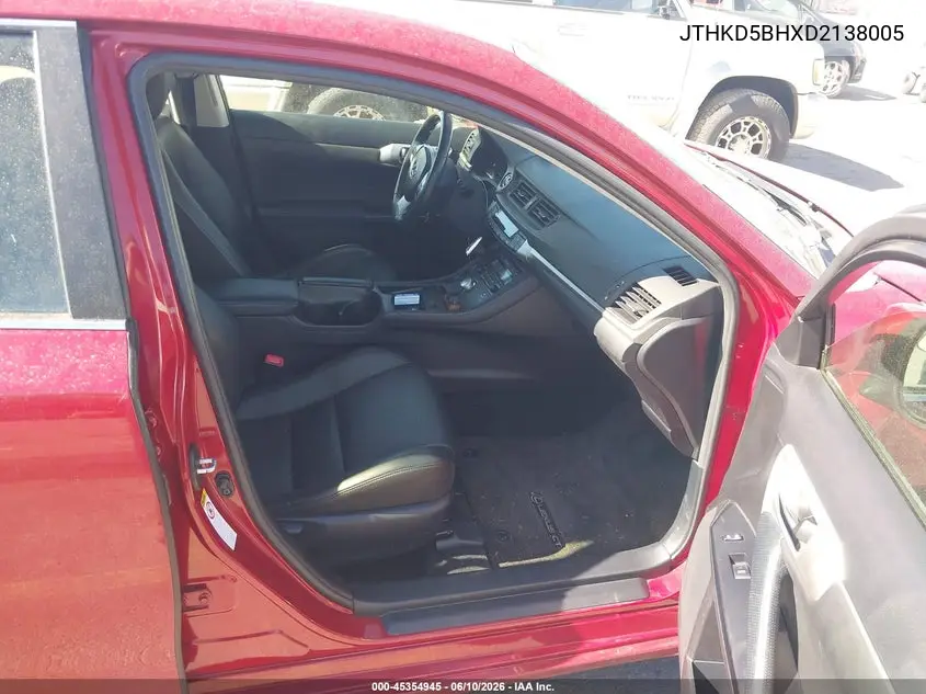 2013 Lexus Ct 200H VIN: JTHKD5BHXD2138005 Lot: 45354945
