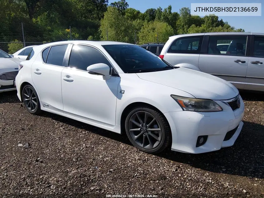 2013 Lexus Ct 200H VIN: JTHKD5BH3D2136659 Lot: 45365233