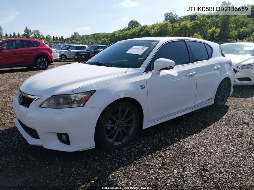 2013 Lexus Ct 200H VIN: JTHKD5BH3D2136659 Lot: 45365233