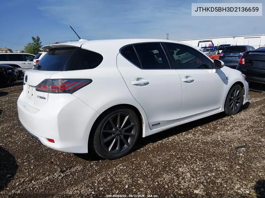 2013 Lexus Ct 200H VIN: JTHKD5BH3D2136659 Lot: 45365233