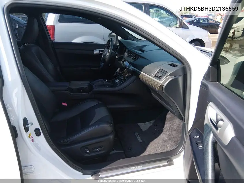 2013 Lexus Ct 200H VIN: JTHKD5BH3D2136659 Lot: 45365233