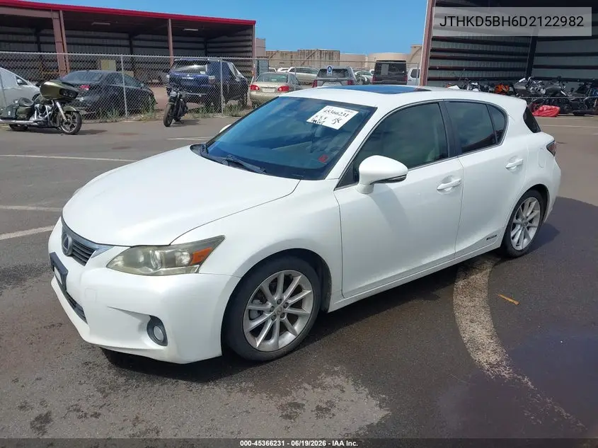 2013 Lexus Ct 200H VIN: JTHKD5BH6D2122982 Lot: 45366231