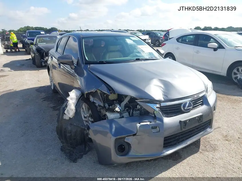 2013 Lexus Ct 200H VIN: JTHKD5BH2D2131839 Lot: 45378416